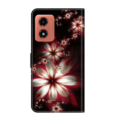 For Motorola Moto G Play 2024 Crystal 3D Shockproof Protective Leather Phone Case(Fantastic Flower) - Motorola Cases by buy2fix | Online Shopping UK | buy2fix