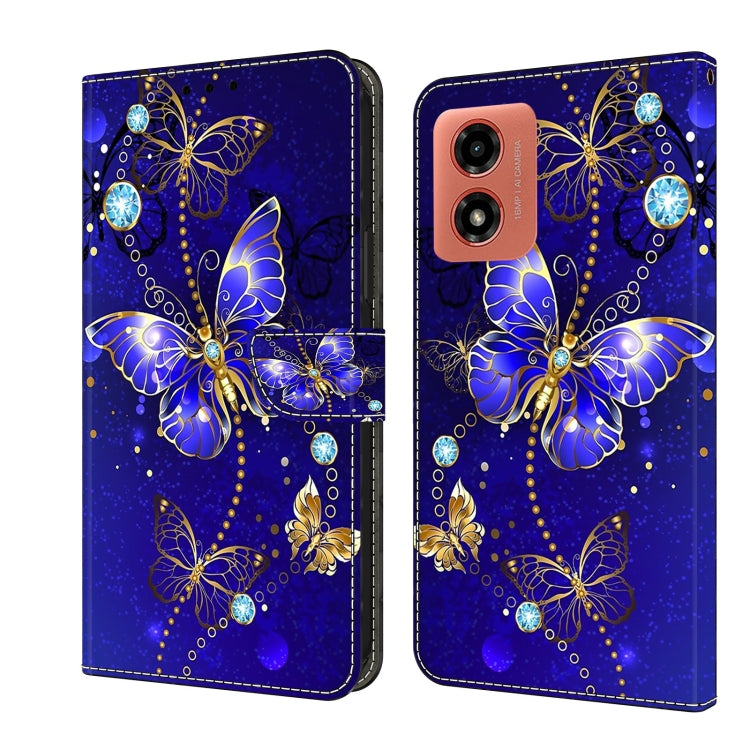 For Motorola Moto G04 Crystal 3D Shockproof Protective Leather Phone Case(Diamond Butterfly) - Motorola Cases by buy2fix | Online Shopping UK | buy2fix