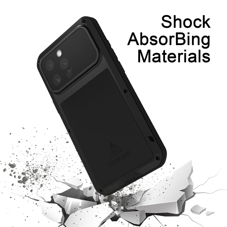 For iPhone 16 Pro LOVE MEI Metal Shockproof Life Waterproof Dustproof Phone Case(White) - iPhone 16 Pro Cases by LOVE MEI | Online Shopping UK | buy2fix