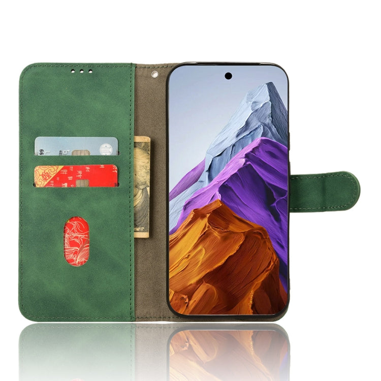 For Google Pixel 9 Pro Skin Feel Magnetic Flip Leather Phone Case(Green) - Google Cases by buy2fix | Online Shopping UK | buy2fix