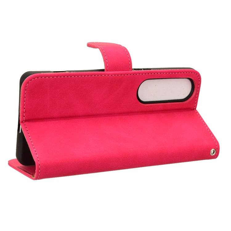 For Sony Xperia 1 VI 2024 Skin Feel Magnetic Flip Leather Phone Case(Rose Red) - Sony Cases by buy2fix | Online Shopping UK | buy2fix