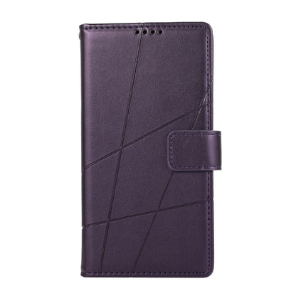 For Samsung Galaxy S24+ 5G PU Genuine Leather Texture Embossed Line Phone Case(Purple) - Galaxy S24+ 5G Cases by buy2fix | Online Shopping UK | buy2fix