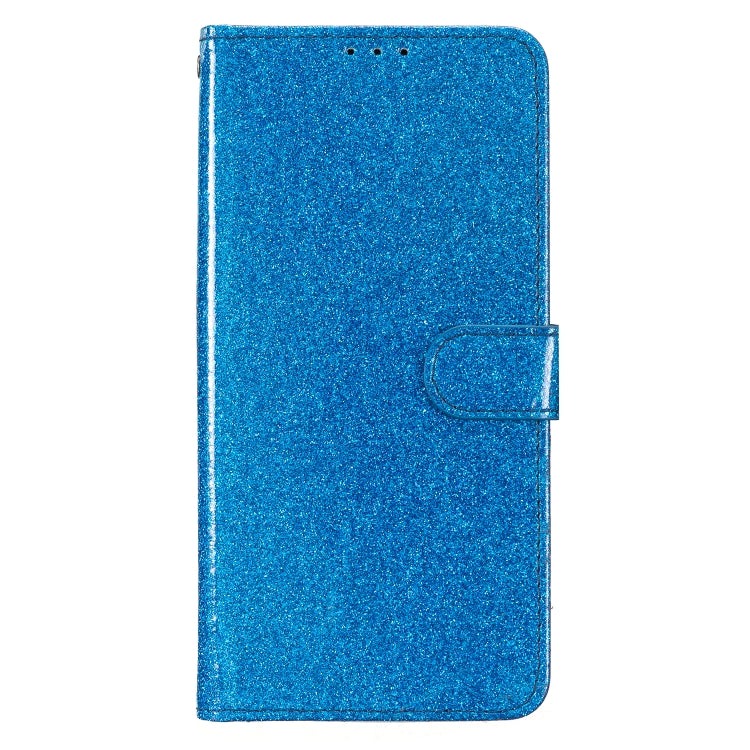 For Motorola Moto G Play 2024 Glitter Powder Flip Leather Phone Case(Blue) - Motorola Cases by buy2fix | Online Shopping UK | buy2fix