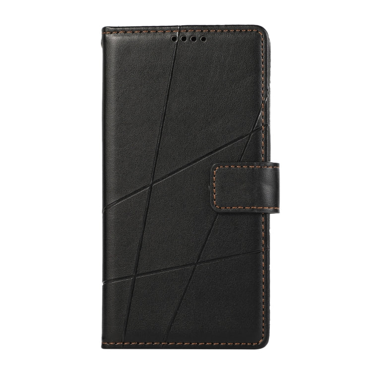 For Xiaomi 13 Lite PU Genuine Leather Texture Embossed Line Phone Case(Black) - 13 Lite Cases by buy2fix | Online Shopping UK | buy2fix