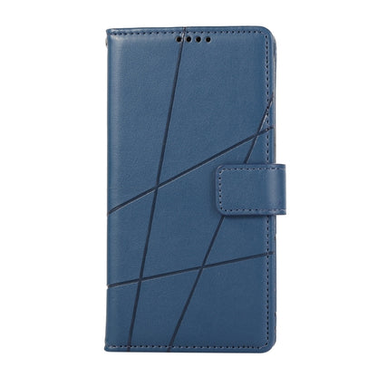 For Google Pixel 9 PU Genuine Leather Texture Embossed Line Phone Case(Blue) - Google Cases by buy2fix | Online Shopping UK | buy2fix