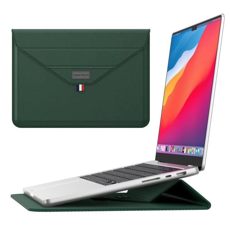 For 13/14 inch Envelope Holder Laptop Sleeve Bag(Dark Green) - 14.1 inch by buy2fix | Online Shopping UK | buy2fix