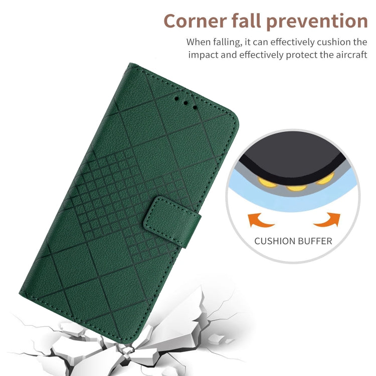 For Google Pixel 9 Pro XL Rhombic Grid Texture Leather Phone Case(Green) - Google Cases by buy2fix | Online Shopping UK | buy2fix