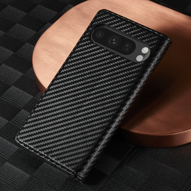 For Google Pixel 9 LC.IMEEKE Carbon Fiber Leather Phone Case(Vertical Black) - Google Cases by LC.IMEEKE | Online Shopping UK | buy2fix