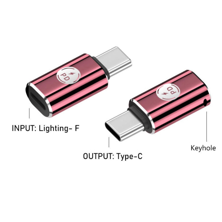 PD27W USB-C / Type-C to 8 Pin Adapter(Rose Red) - Converter & Adapter by buy2fix | Online Shopping UK | buy2fix