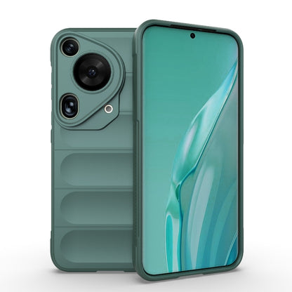 For Huawei Pura 70 Ultra Magic Shield TPU + Flannel Phone Case(Dark Green) - Huawei Cases by buy2fix | Online Shopping UK | buy2fix