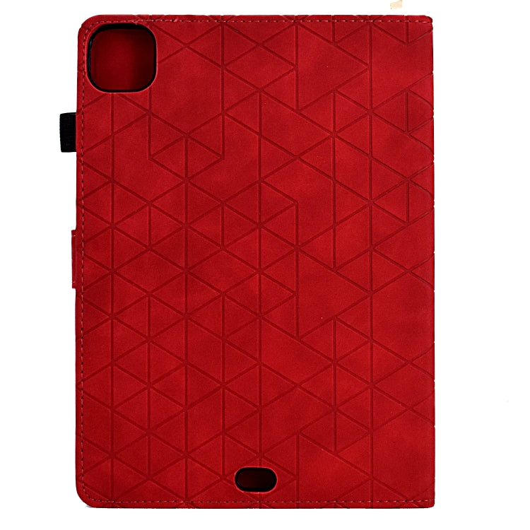 For iPad Pro 11 2024 Rhombus TPU Smart Leather Tablet Case(Red) - iPad Pro 11 2024 Cases by buy2fix | Online Shopping UK | buy2fix