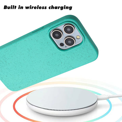 For iPhone 13 Pro Max Wheat MagSafe Magnetic Straw Material + TPU Phone Case(Green) - iPhone 13 Pro Max Cases by buy2fix | Online Shopping UK | buy2fix