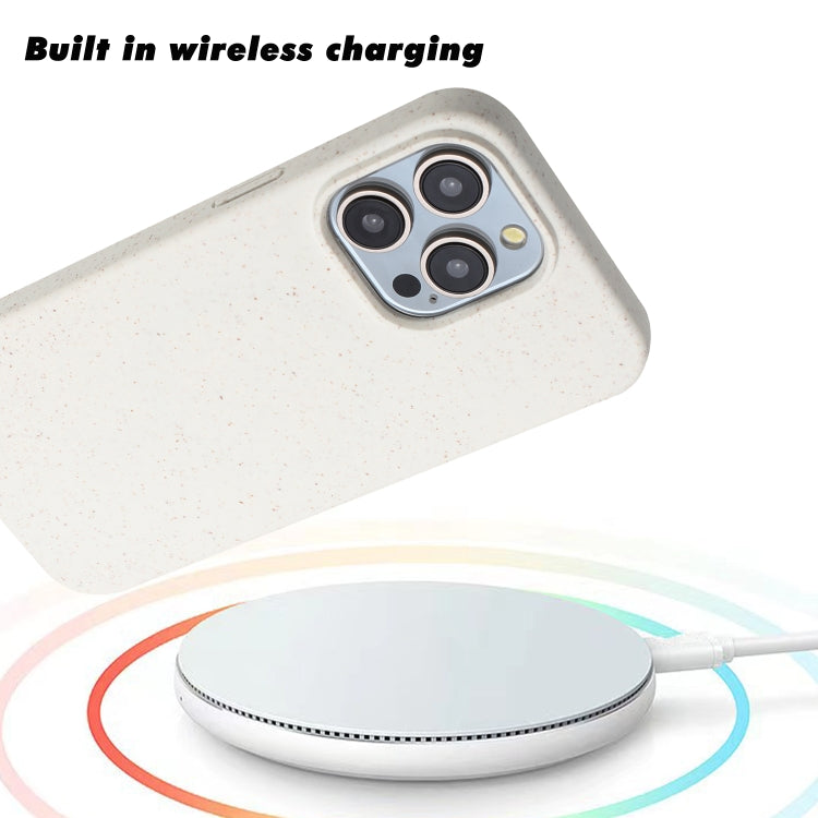 For iPhone 13 Pro Wheat MagSafe Magnetic Straw Material + TPU Phone Case(White) - iPhone 13 Pro Cases by buy2fix | Online Shopping UK | buy2fix