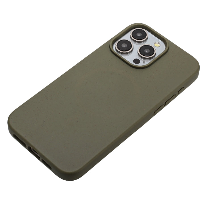 For iPhone 11 Pro Wheat MagSafe Magnetic Straw Material + TPU Phone Case(Army Green) - iPhone 11 Pro Cases by buy2fix | Online Shopping UK | buy2fix