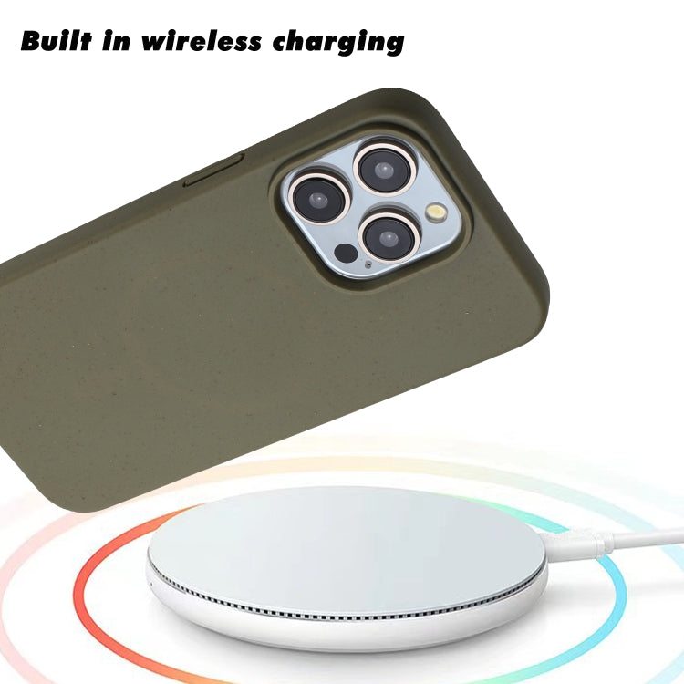 For iPhone 11 Pro Wheat MagSafe Magnetic Straw Material + TPU Phone Case(Army Green) - iPhone 11 Pro Cases by buy2fix | Online Shopping UK | buy2fix