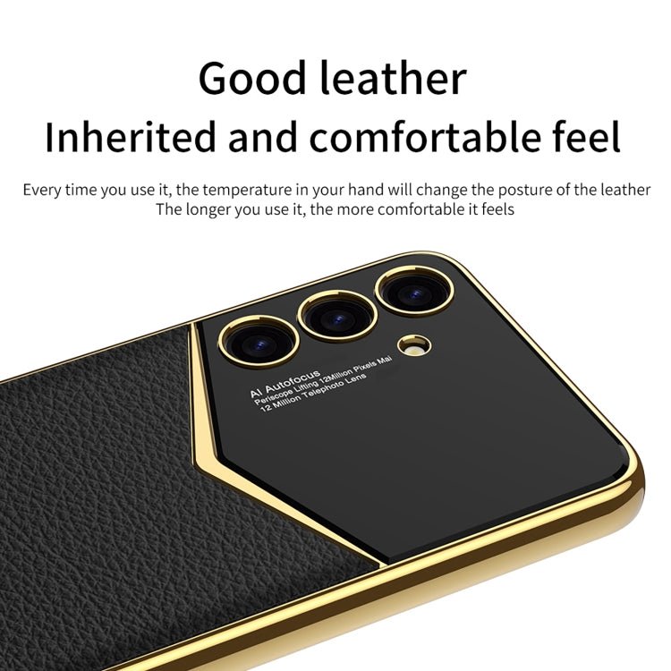 For Samsung Galaxy S24 5G GKK Plating Soft TPU + Leather Full Coverage Phone Case without Pen(Black) - Galaxy S24 5G Cases by GKK | Online Shopping UK | buy2fix