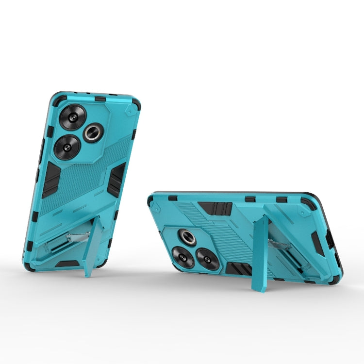 For Xiaomi Redmi Turbo 3 5G Punk Armor 2 in 1 PC + TPU Phone Case with Holder(Blue) - Xiaomi Cases by buy2fix | Online Shopping UK | buy2fix