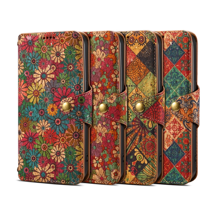 For Samsung Galaxy S23 Denior Flower Language Series Cork Fabric Oil Edge Leather Phone Case(Winter) - Galaxy S23 5G Cases by Denior | Online Shopping UK | buy2fix