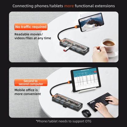 SW4U-A 5 in 1 USB to Type-C + 4 x USB3.0 HUB Docking Station(Grey) - USB 3.0 HUB by buy2fix | Online Shopping UK | buy2fix