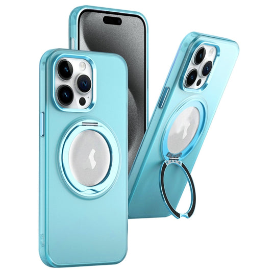 For iPhone 15 Pro MagSafe 360 Rotate Ring Holder PC Phone Case(Sierra Blue) - iPhone 15 Pro Cases by buy2fix | Online Shopping UK | buy2fix