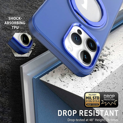 For iPhone 11 MagSafe 360 Rotate Ring Holder PC Phone Case(Dark Blue) - iPhone 11 Cases by buy2fix | Online Shopping UK | buy2fix