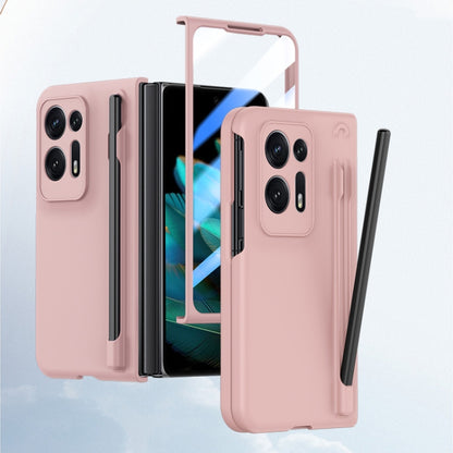 For OPPO Find N2 Integrated Skin Feel PC Phone Case with Pen / Pen Box(Pink) - OPPO Cases by buy2fix | Online Shopping UK | buy2fix