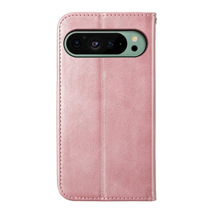 For Google Pixel 9 Cubic Grid Calf Texture Magnetic Leather Phone Case(Rose Gold) - Google Cases by buy2fix | Online Shopping UK | buy2fix