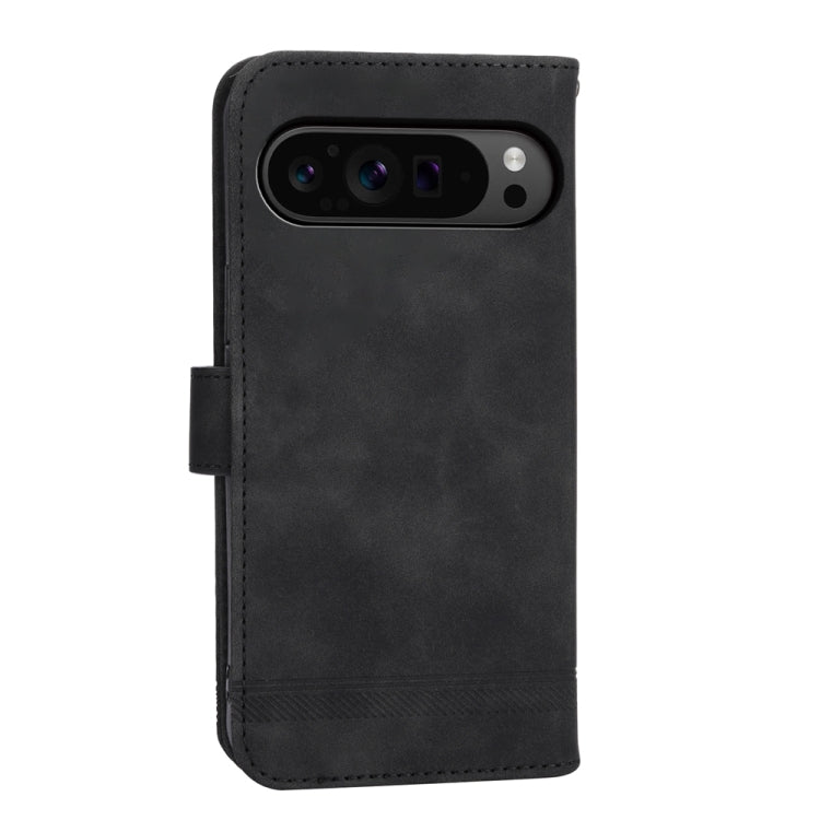 For Google Pixel 9 Pro Dierfeng Dream Line TPU + PU Leather Phone Case(Black) - Google Cases by buy2fix | Online Shopping UK | buy2fix