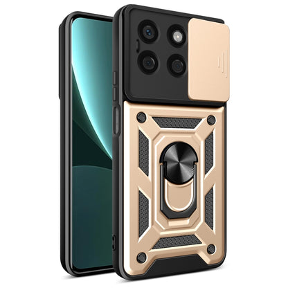 For Honor X8b Sliding Camera Cover Design TPU+PC Phone Case(Gold) - Honor Cases by buy2fix | Online Shopping UK | buy2fix