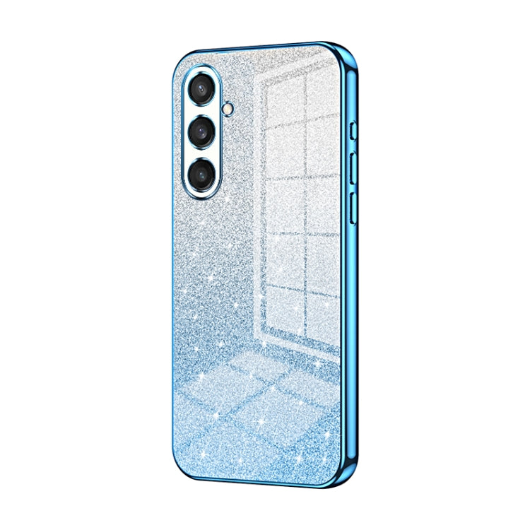 For Samsung Galaxy S23 FE 5G Gradient Glitter Powder Electroplated Phone Case(Blue) - Galaxy S23 FE 5G Cases by buy2fix | Online Shopping UK | buy2fix