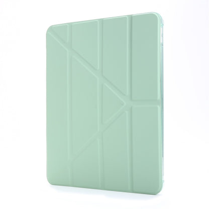 For iPad Air 13 2024 / Pro 12.9 2022 / 2021 Multi-folding TPU Leather Tablet Case with Holder & Pen Slot(Green) - iPad Pro 12.9 (2018) Cases by buy2fix | Online Shopping UK | buy2fix