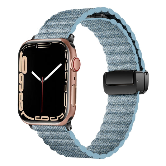 For Apple Watch Ultra 2 49mm Water Ripple Magnetic Folding Buckle Watch Band, Style: Bold Version(Denim Blue) - Watch Bands by buy2fix | Online Shopping UK | buy2fix