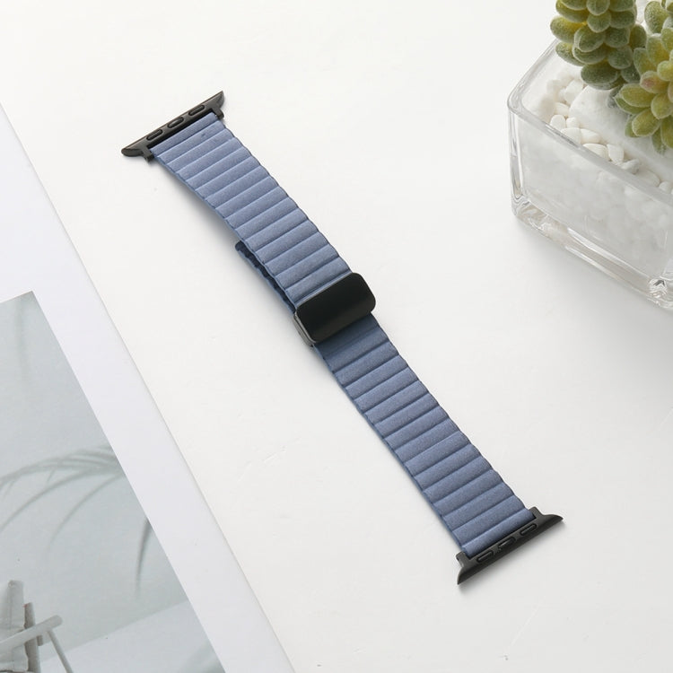 For Apple Watch Series 9 41mm Water Ripple Magnetic Folding Buckle Watch Band, Style: Bold Version(Light Blue) - Watch Bands by buy2fix | Online Shopping UK | buy2fix