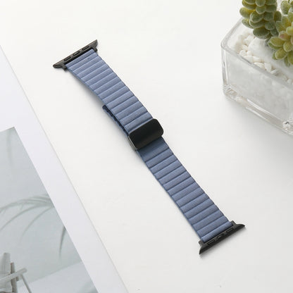 For Apple Watch Series 7 45mm Water Ripple Magnetic Folding Buckle Watch Band, Style: Bold Version(Light Blue) - Watch Bands by buy2fix | Online Shopping UK | buy2fix