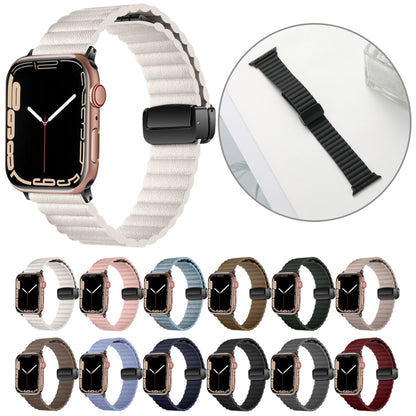 For Apple Watch Ultra 49mm Water Ripple Magnetic Folding Buckle Watch Band, Style: Bold Version(Indigo Blue) - Watch Bands by buy2fix | Online Shopping UK | buy2fix