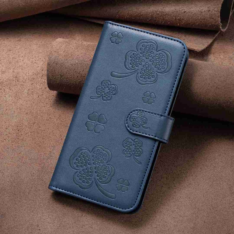 For Xiaomi 13 Ultra Four-leaf Embossed Leather Phone Case(Blue) - 13 Ultra Cases by buy2fix | Online Shopping UK | buy2fix