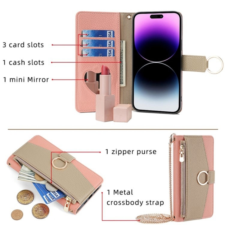 For Blackview A85 Crossbody Litchi Texture Leather Phone Case(Pink) - More Brand by buy2fix | Online Shopping UK | buy2fix