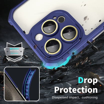 For iPhone 16 Pro Max Shockproof Acrylic Phone Case with Lens Glass Film(Blue) - iPhone 16 Pro Max Cases by buy2fix | Online Shopping UK | buy2fix