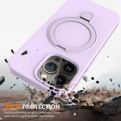 For iPhone 13 Pro MagSafe Magnetic Liquid Silicone Phone Case with Ring Holder(Lilac Purple) - iPhone 13 Pro Cases by buy2fix | Online Shopping UK | buy2fix