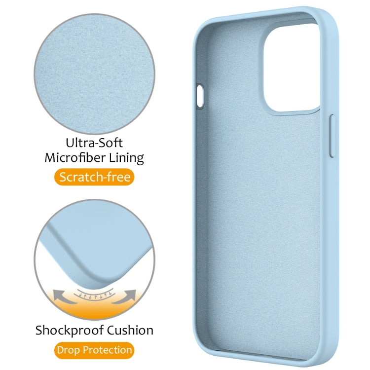 For iPhone 14 Pro Max MagSafe Magnetic Liquid Silicone Phone Case with Ring Holder(Sky Blue) - iPhone 14 Pro Max Cases by buy2fix | Online Shopping UK | buy2fix