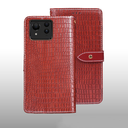 For ASUS Zenfone 11 Ultra idewei Crocodile Texture Leather Phone Case(Red) - ASUS Cases by idewei | Online Shopping UK | buy2fix