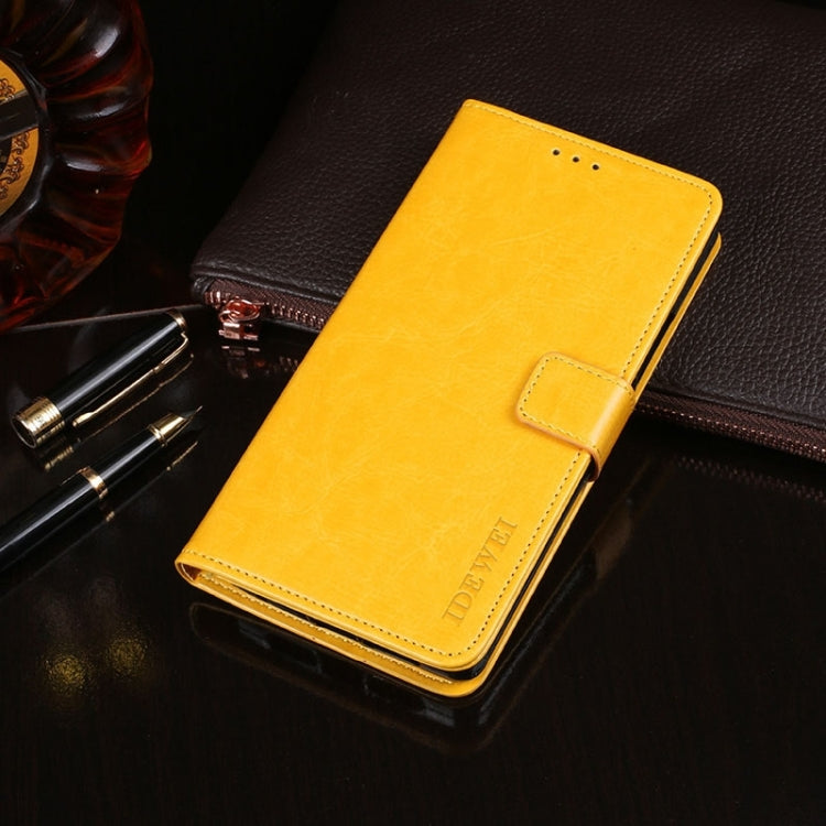 For Samsung Galaxy S24 5G idewei Crazy Horse Texture Leather Phone Case(Yellow) - Galaxy S24 5G Cases by idewei | Online Shopping UK | buy2fix