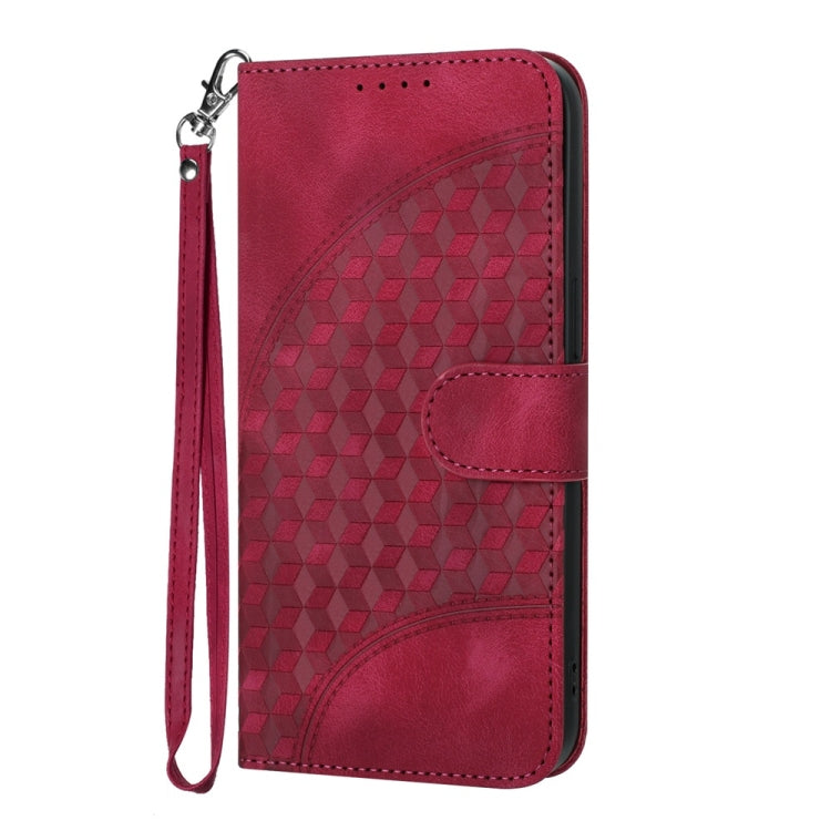 For Motorola Moto G Power 5G 2024 YX0060 Elephant Head Embossed Phone Leather Case with Lanyard(Rose Red) - Motorola Cases by buy2fix | Online Shopping UK | buy2fix