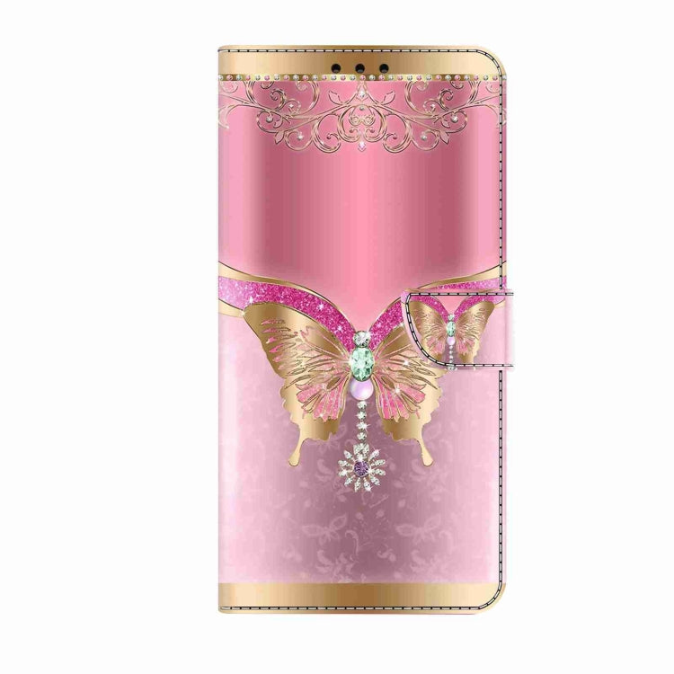 For Samsung Galaxy S24+ 5G Crystal 3D Shockproof Protective Leather Phone Case(Pink Bottom Butterfly) - Galaxy S24+ 5G Cases by buy2fix | Online Shopping UK | buy2fix