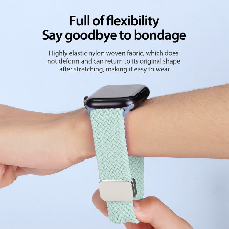 For Apple Watch Series 5 44mm DUX DUCIS Mixture Pro Series Magnetic Buckle Nylon Braid Watch Band(Light Mint) - Watch Bands by DUX DUCIS | Online Shopping UK | buy2fix