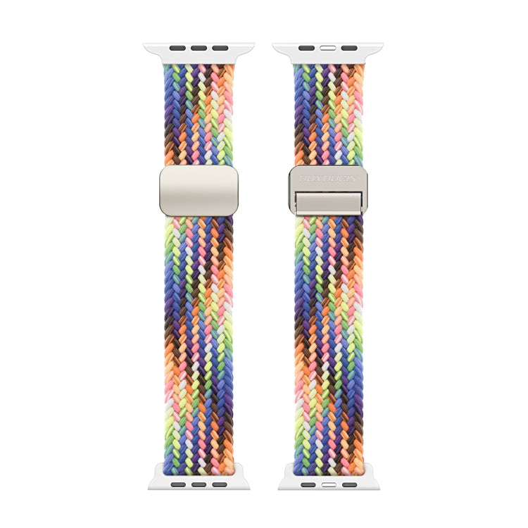 For Apple Watch Series 4 44mm DUX DUCIS Mixture Pro Series Magnetic Buckle Nylon Braid Watch Band(New Rainbow) - Watch Bands by DUX DUCIS | Online Shopping UK | buy2fix