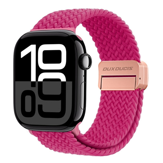 For Apple Watch Series 10 42mm DUX DUCIS Mixture Pro Series Magnetic Buckle Nylon Braid Watch Band(Raspberry Color) - Watch Bands by DUX DUCIS | Online Shopping UK | buy2fix