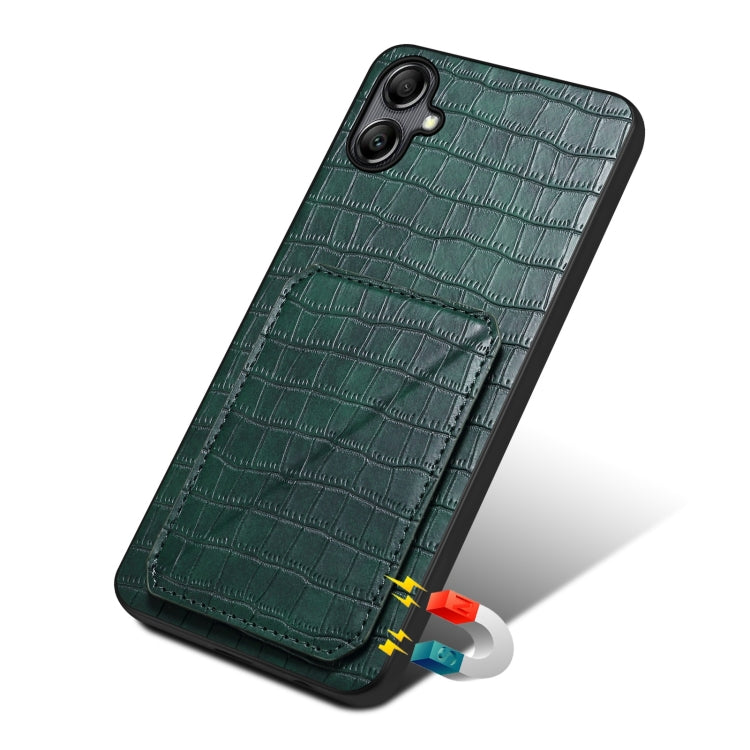 For Samsung Galaxy S23+ 5G Denior Imitation Crocodile Leather Back Phone Case with Holder(Green) - Galaxy S23+ 5G Cases by Denior | Online Shopping UK | buy2fix