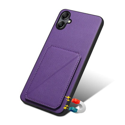 For Samsung Galaxy A34 5G Denior Imitation Calf Leather Back Phone Case with Holder(Purple) - Galaxy Phone Cases by Denior | Online Shopping UK | buy2fix