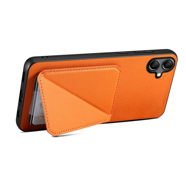 For Samsung Galaxy S23 FE 5G Denior Imitation Calf Leather Back Phone Case with Holder(Orange) - Galaxy S23 FE 5G Cases by Denior | Online Shopping UK | buy2fix